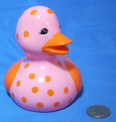 Bath and Body Works Pink with Orange Polka Dots Front